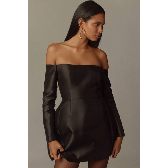 Hutch Long Sleeve Off-The-Shoulder Mini Dress Black Size 10 New - Picture 3 of 9